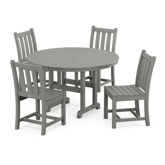 Traditional Garden Side Chair 5-Piece Round Farmhouse Dining Set