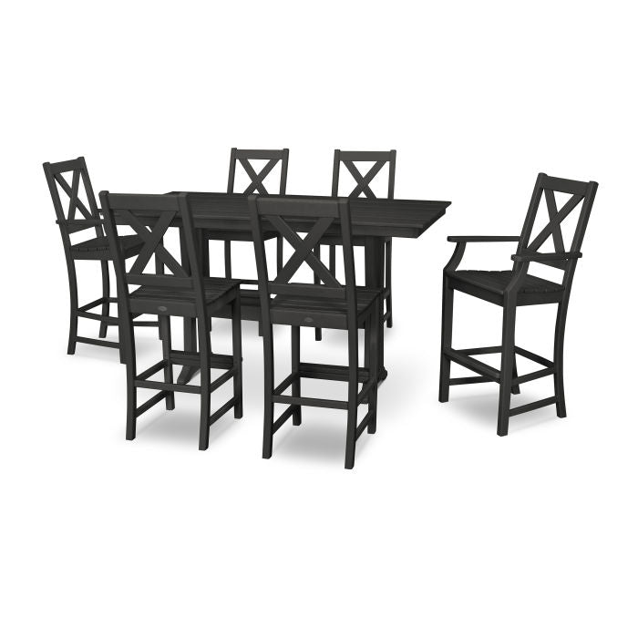 Braxton 7-Piece Farmhouse Trestle Bar Set