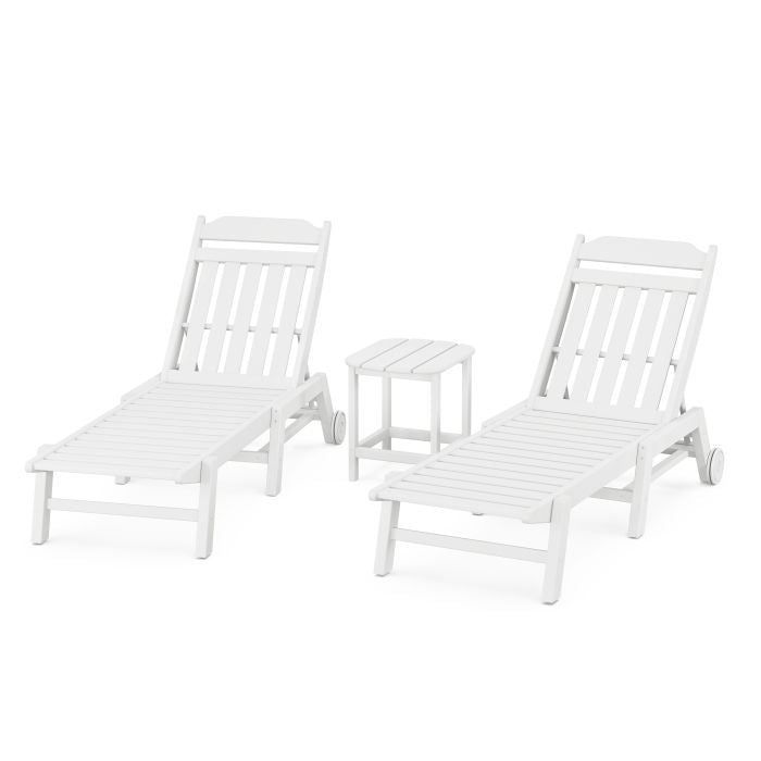 Country Living 3-Piece Chaise Set with Wheels