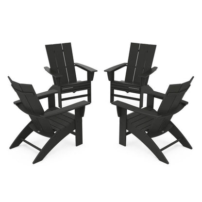 4-Piece Modern Curveback Adirondack Conversation Set