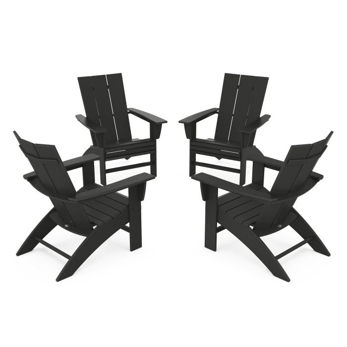 4-Piece Modern Curveback Adirondack Conversation Set