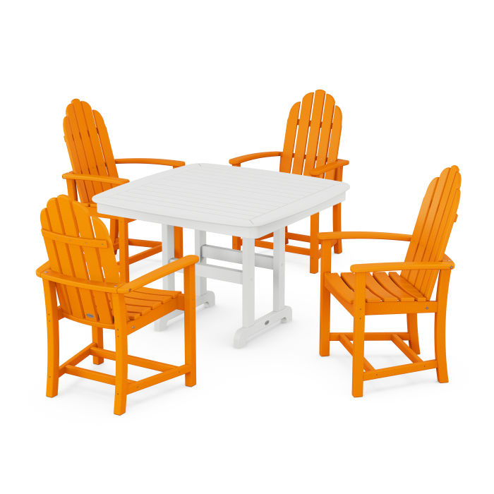 Classic Adirondack 5-Piece Dining Set with Trestle Legs