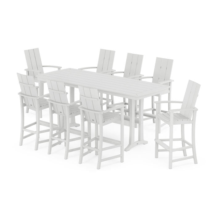 Modern Adirondack 9-Piece Bar Set with Trestle Legs