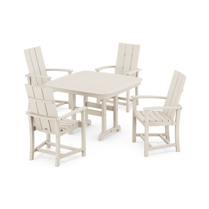 Modern Adirondack 5-Piece Dining Set with Trestle Legs