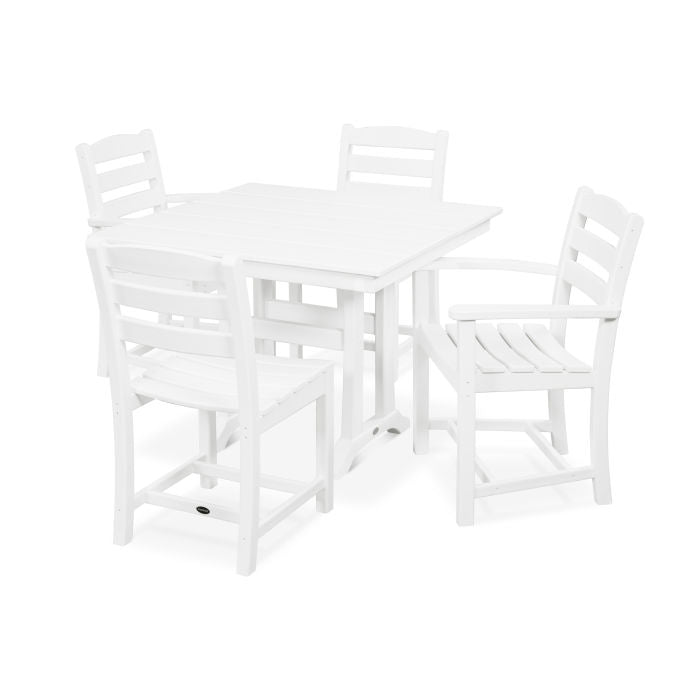 La Casa Café 5-Piece Farmhouse Dining Set with Trestle Legs