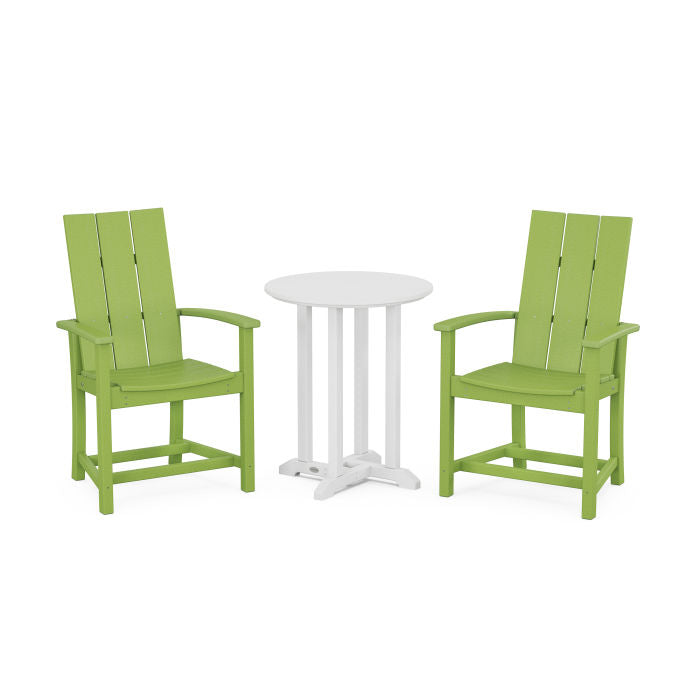 Modern Adirondack 3-Piece Round Farmhouse Dining Set