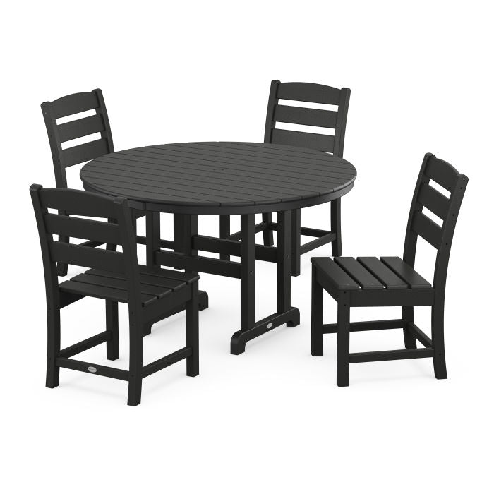 Lakeside 5-Piece Round Farmhouse Side Chair Dining Set