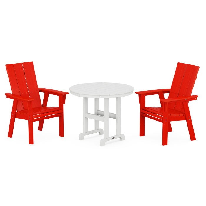 Modern Adirondack 3-Piece Round Dining Set