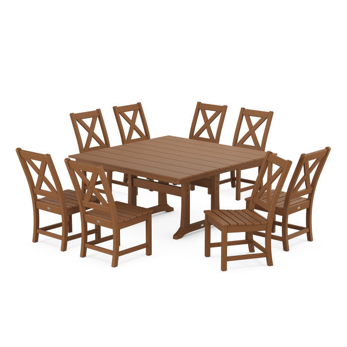 Braxton Side Chair 9-Piece Farmhouse Dining Set