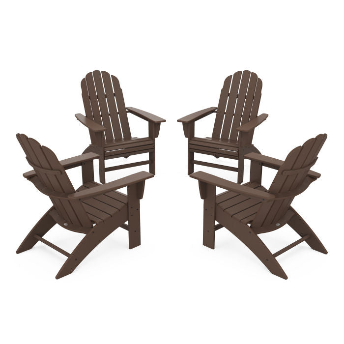 4-Piece Vineyard Curveback Adirondack Chair Conversation Set
