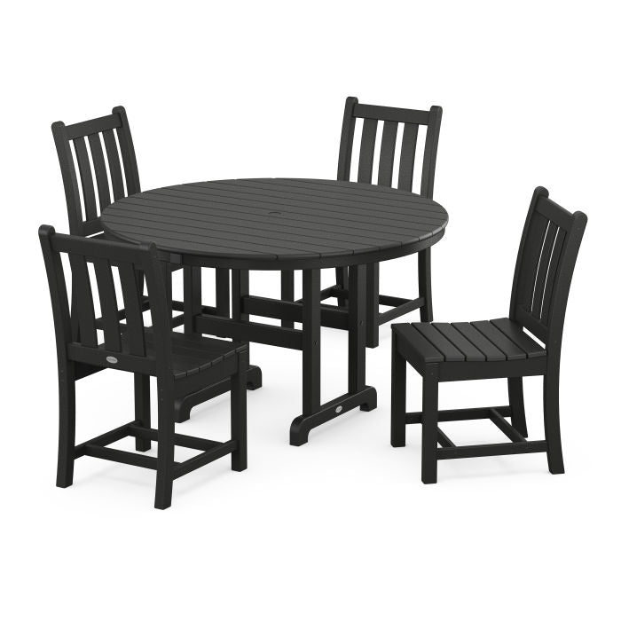 Traditional Garden Side Chair 5-Piece Round Farmhouse Dining Set