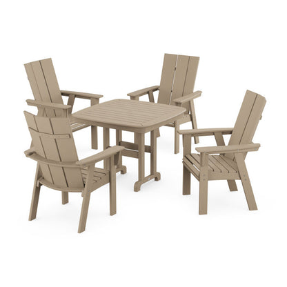 Modern Curveback Adirondack 5-Piece Dining Set in Vintage Finish