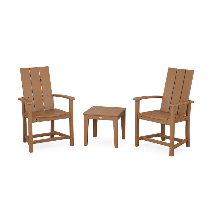 Modern 3-Piece Upright Adirondack Chair Set