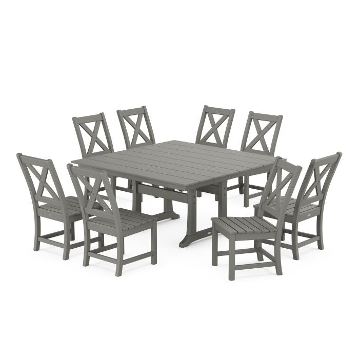 Braxton Side Chair 9-Piece Farmhouse Dining Set