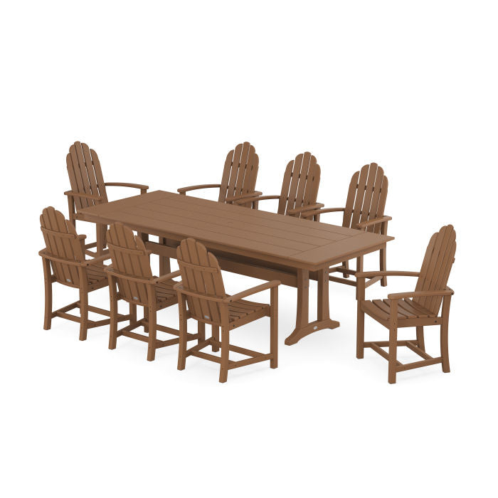 Classic Adirondack 9-Piece Farmhouse Dining Set with Trestle Legs