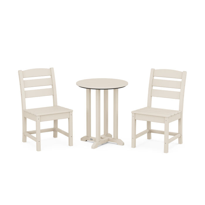 Lakeside Side Chair 3-Piece Round Dining Set