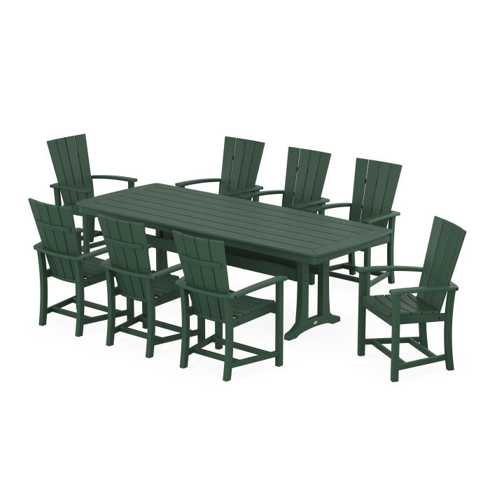 Quattro Adirondack 9-Piece Dining Set with Trestle Legs