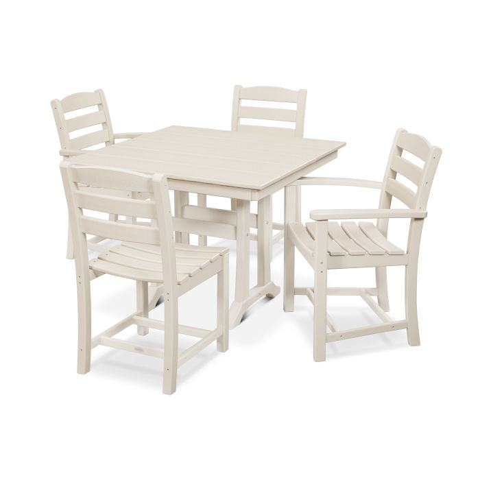 La Casa Café 5-Piece Farmhouse Dining Set with Trestle Legs