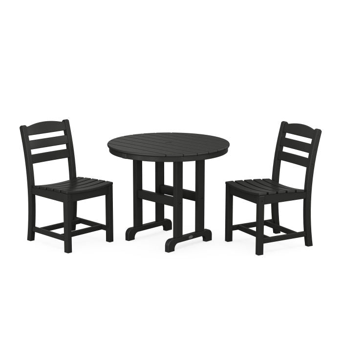 La Casa Café Side Chair 3-Piece Round Dining Set