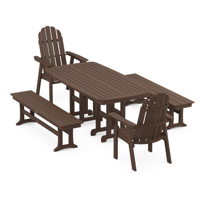 Vineyard Adirondack 5-Piece Dining Set with Benches