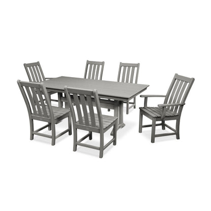 Vineyard 7-Piece Farmhouse Dining Set with Trestle Legs