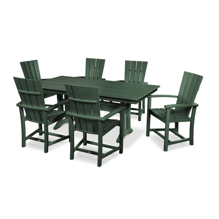 Quattro 7-Piece Farmhouse Dining Set with Trestle Legs