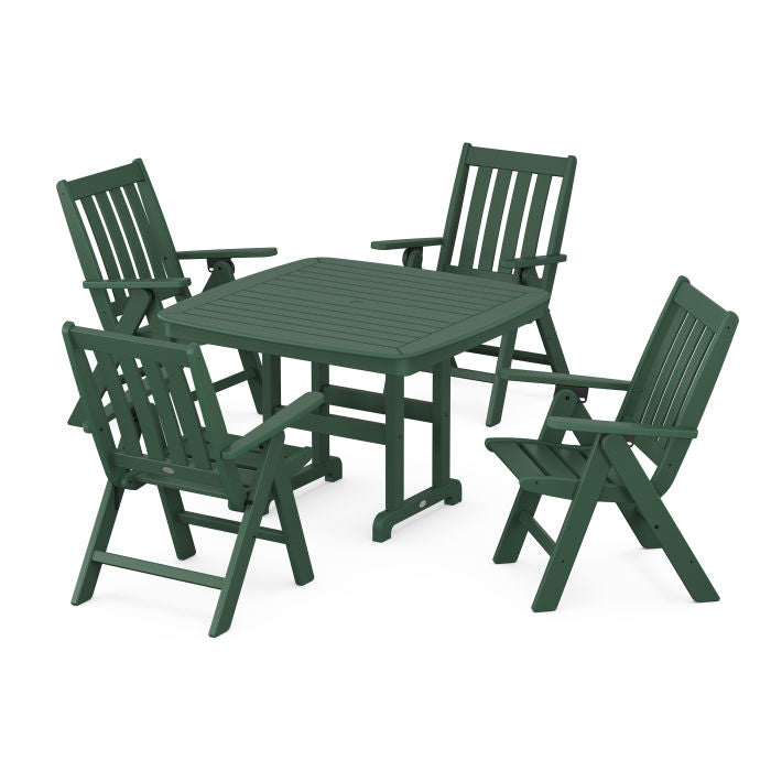 Vineyard Folding Chair 5-Piece Dining Set