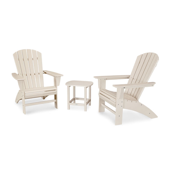 Nautical 3-Piece Curveback Adirondack Set