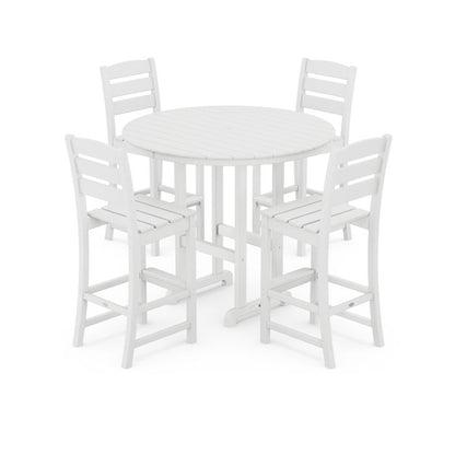 Lakeside 5-Piece Round Farmhouse Side Chair Bar Set