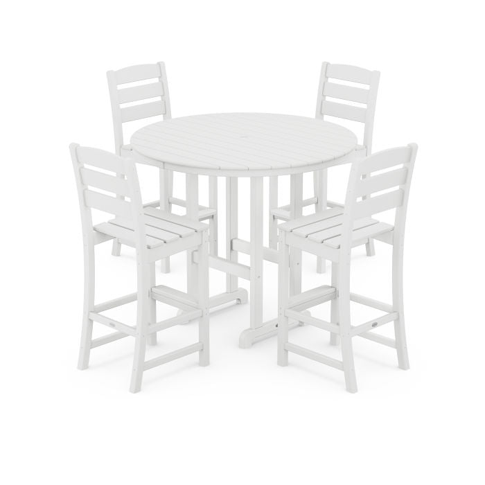 Lakeside 5-Piece Round Farmhouse Side Chair Bar Set