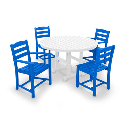 La Casa Café 5-Piece Round Farmhouse Dining Set