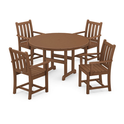Traditional Garden 5-Piece Round Farmhouse Dining Set