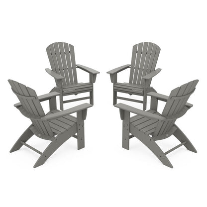 4-Piece Nautical Curveback Adirondack Chair Conversation Set