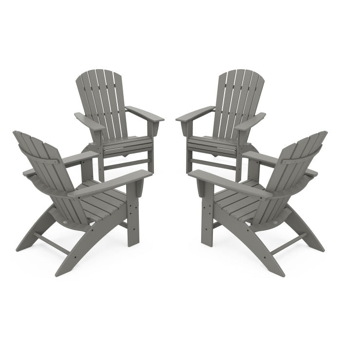 4-Piece Nautical Curveback Adirondack Chair Conversation Set