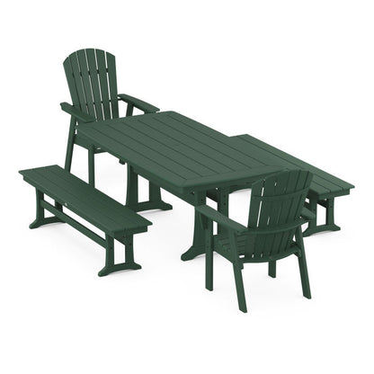 Nautical Adirondack 5-Piece Dining Set with Trestle Legs