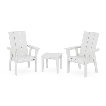 Modern 3-Piece Curveback Upright Adirondack Chair Set