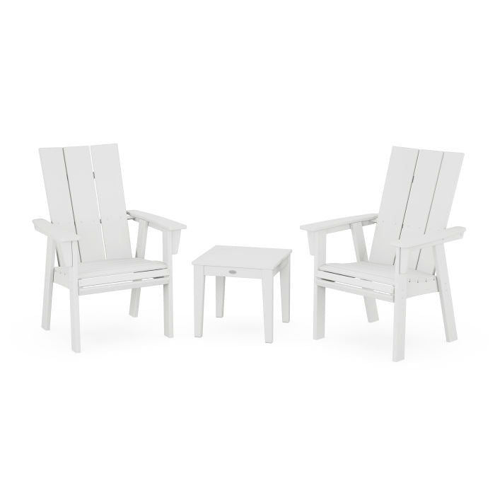 Modern 3-Piece Curveback Upright Adirondack Chair Set