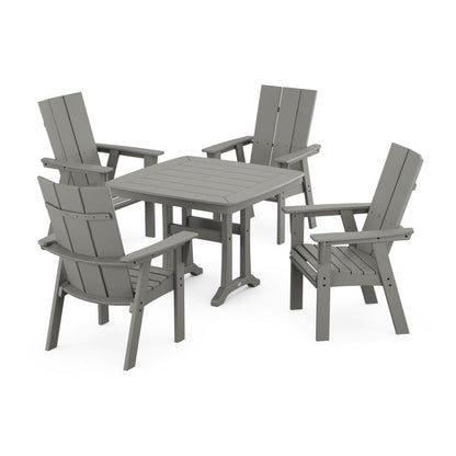 Modern Adirondack 5-Piece Dining Set with Trestle Legs