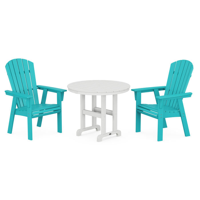 Nautical Adirondack 3-Piece Round Dining Set