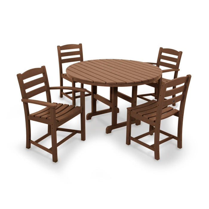 La Casa Café 5-Piece Round Farmhouse Dining Set