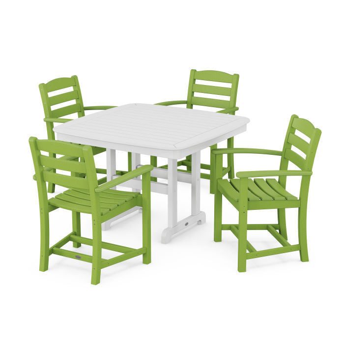 La Casa Café 5-Piece Dining Set with Trestle Legs