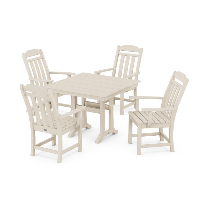 Country Living 5-Piece Farmhouse Dining Set with Trestle Legs