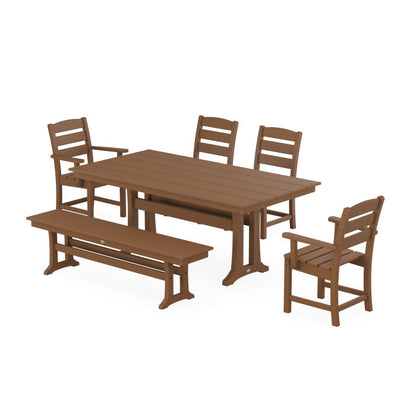 Lakeside 6-Piece Farmhouse Dining Set With Trestle Legs