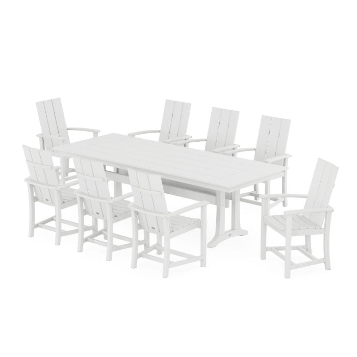 Modern Adirondack 9-Piece Farmhouse Dining Set with Trestle Legs