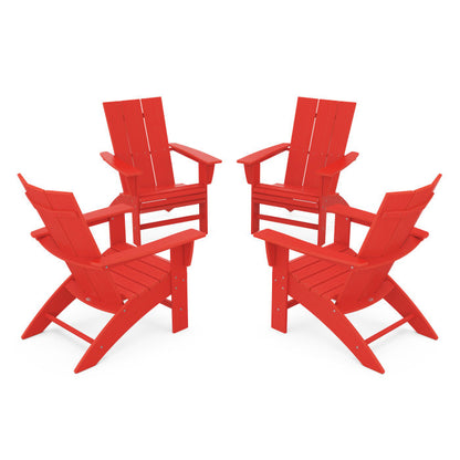 4-Piece Modern Curveback Adirondack Conversation Set