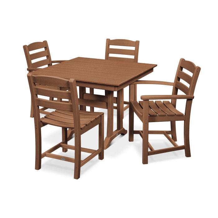 La Casa Café 5-Piece Farmhouse Dining Set with Trestle Legs