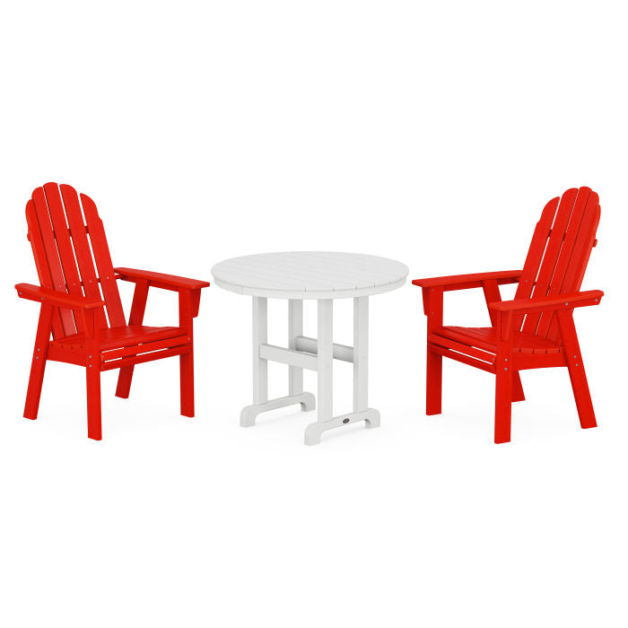 Vineyard Adirondack 3-Piece Round Dining Set