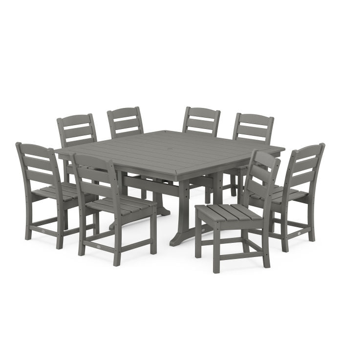 Lakeside 9-Piece Nautical Trestle Dining Set