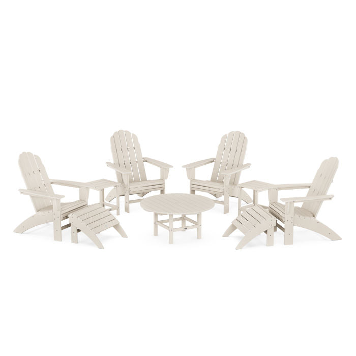 Vineyard Curveback Adirondack Chair 9-Piece Conversation Set