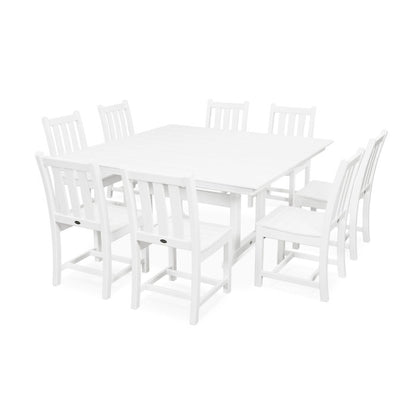 Traditional Garden 9-Piece Farmhouse Trestle Dining Set